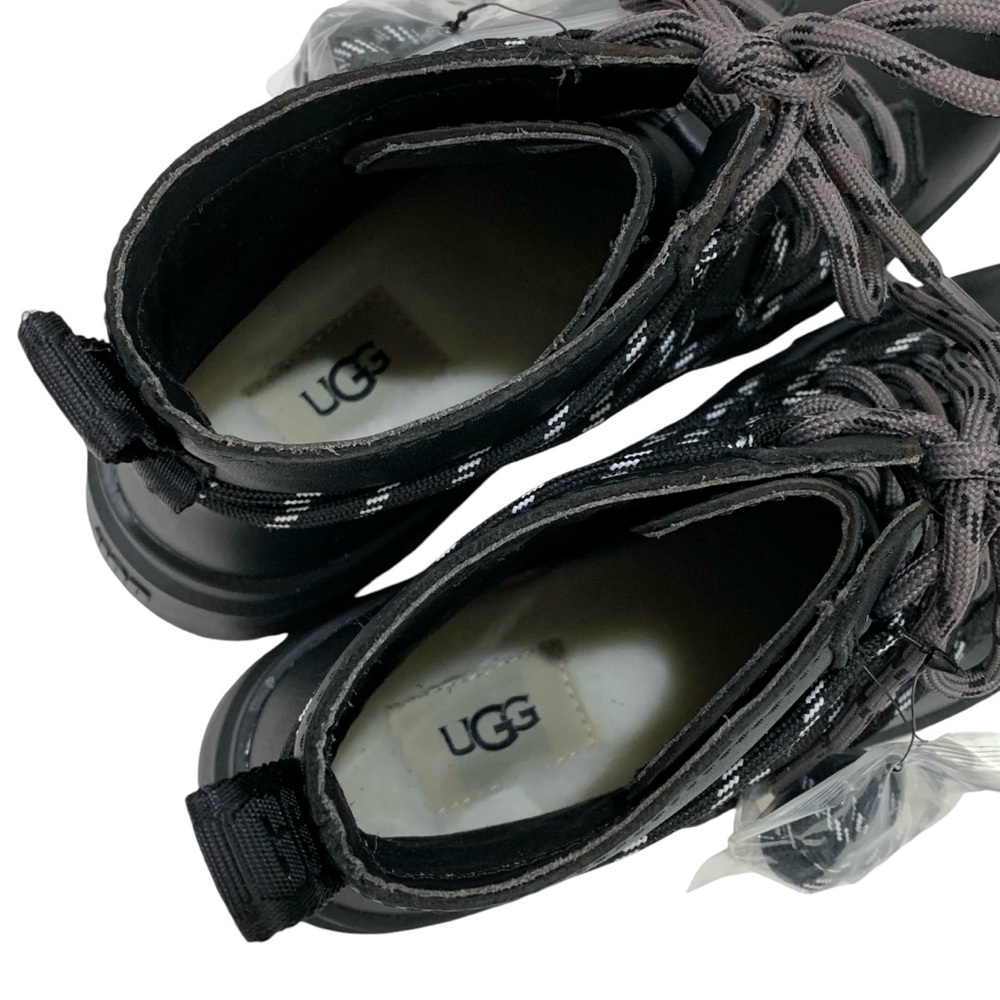 UGG Boots Brisbane Leather Ankle Lace Up NWT Black Size 9 Whimsigoth Grunge - Picture 5 of 10